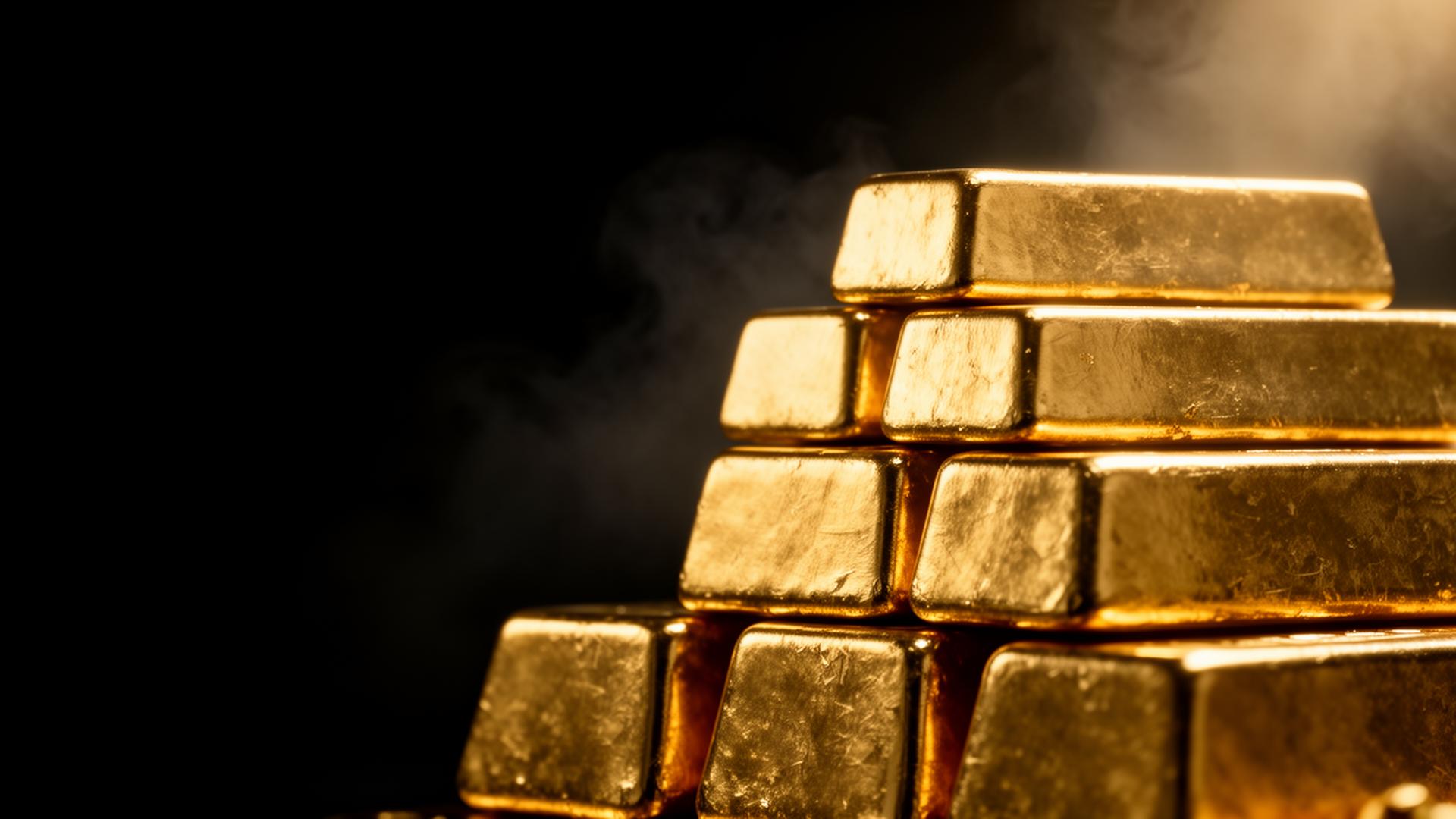 Stacked gold bars